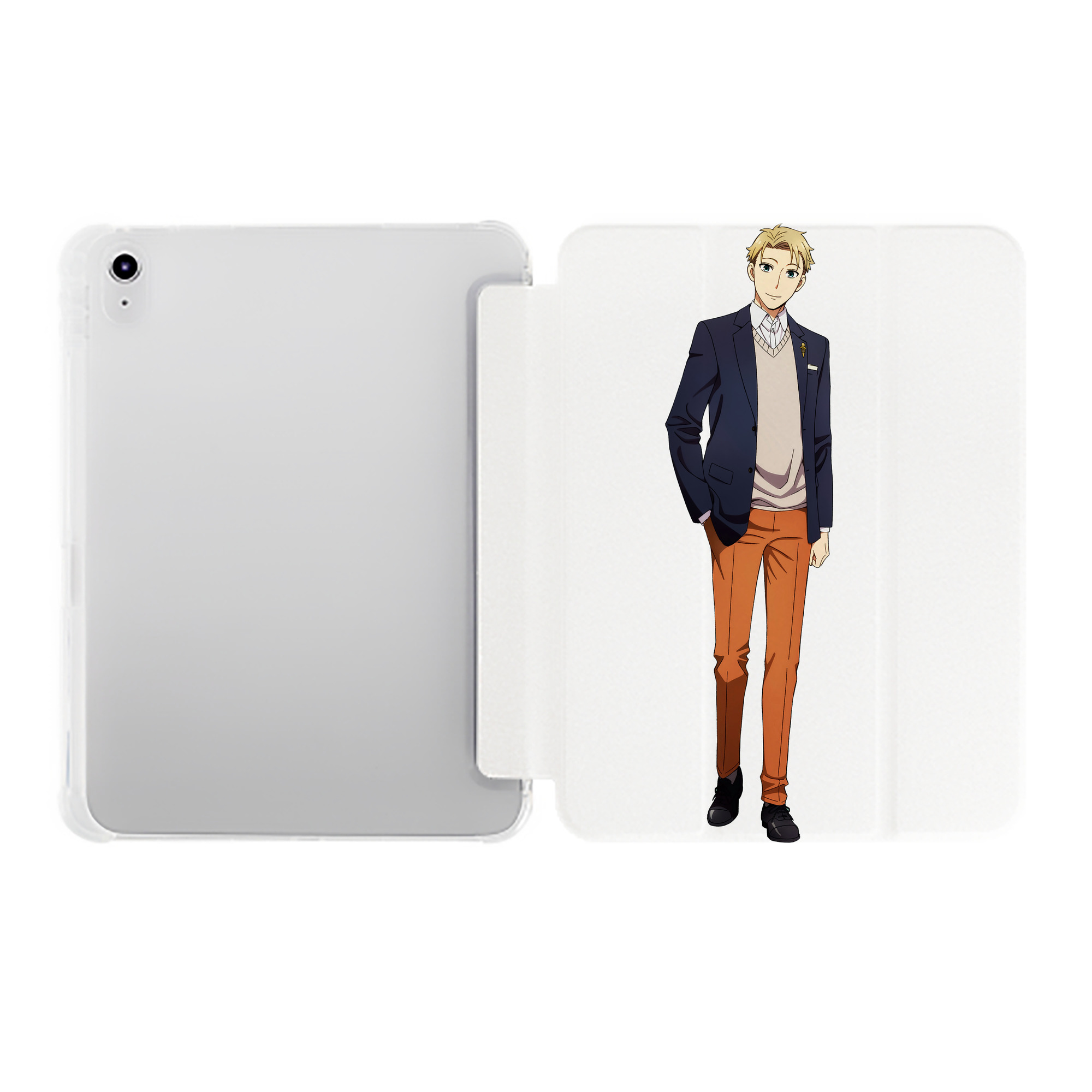 （画像用） SPY×FAMILY间谍家家酒 IPad ケース ペン収納付き 三つ折りスタンド PUレザー×シリコン 対応機種9.5/10.5/10.9インチ